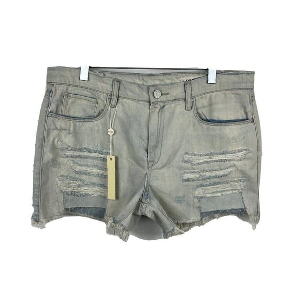 Blank NYC Shorts 31 Womens New Light Blue Tomboy Short Distressed Mid Rise - Picture 1 of 8